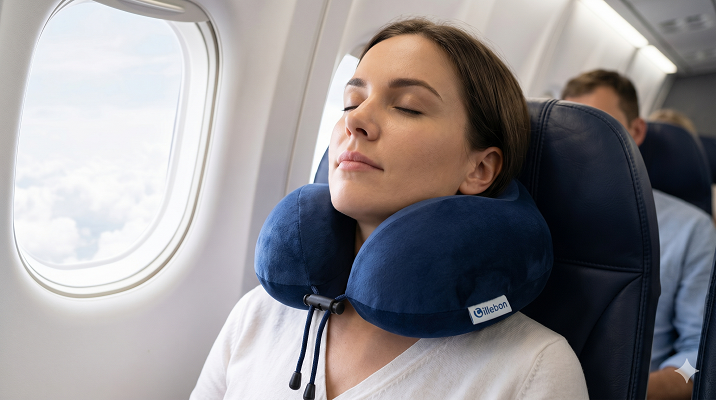 Billebon Premium Travel Neck Pillow | Comfortable Head Support for Airplane, Car, and Office | Ergonomic Travel Pillow & Neck Holder